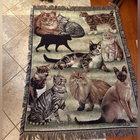 Cat-Themed Tapestry Throw - Picture 6 of 7